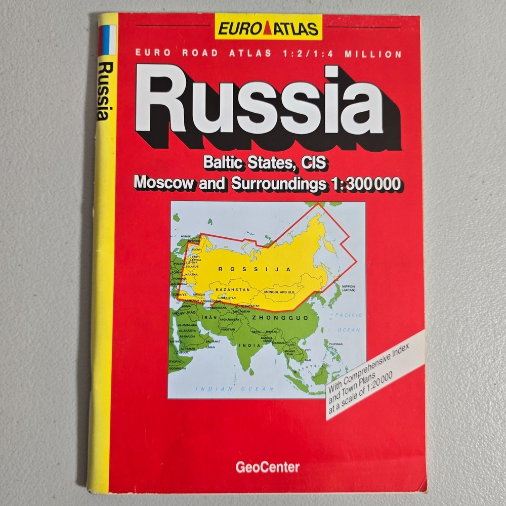 Russia – Road Atlas Map Euro – Baltic States CIS Moscow and Surrounds Geocenter