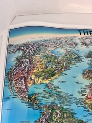 Unique Media Maps Laminated 3D Map ‘The World’ Artistic Illustration 1996