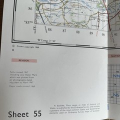 Vintage Ordnance Survey One Inch Perth & Alloa 1969 Map Sheet 55