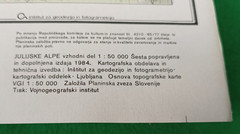 Julian Alps Mountain Map East Part – 1 : 50 000 Scale – 6th Edition 1984