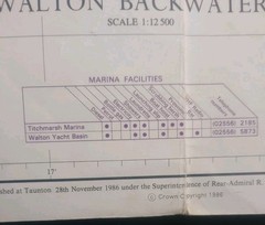 1986 Admiralty Chart #2695 Walton Backwaters Nautical Chart Maritime Atlas VTG
