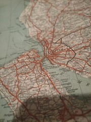 Geographia Clear Road Map On Cloth 60 Miles Round Blackpool England And Wales