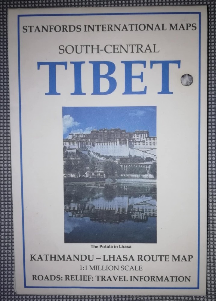 STANFORDS MAP – TIBET – Kathmandu – Lhasa Route Map 1 : 1 Million Scale