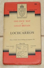 LOCHCARRON Ordnance Survey One-Inch Map CLOTH Sheet 26 7th Series 1957 (1961)