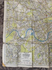 Vintage Premier Map of London & Suburbs Folding Street Map Geographers Map Co