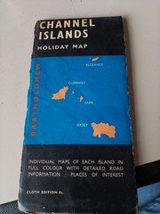 Vintage Map of the Channel Islands, 1965, Bartholomew’s ‘Holiday Map’ #58