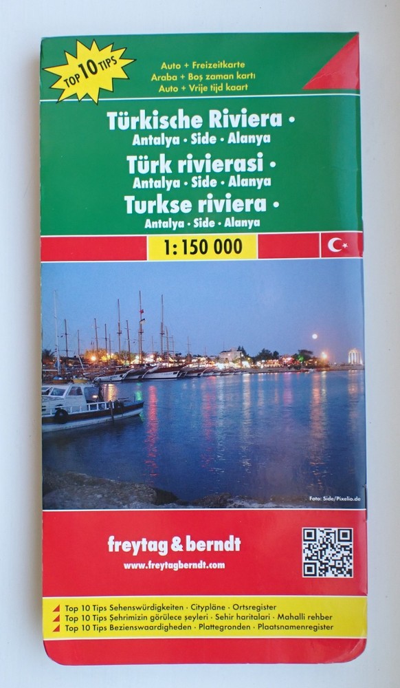 Turkish Riviera 1:150 000 freytag & berndt road leisure map – Antalya, Side