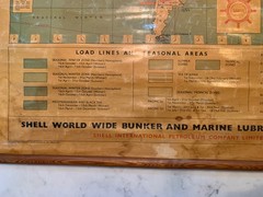 Vintage MINT condition SHELL World Wide Marine Bunker Oil Facilities Map
