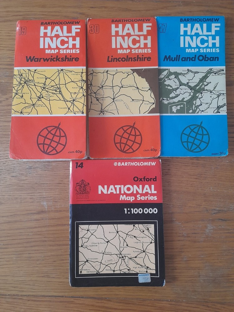 4 Vintage Bartholomew Maps Different Counties In Great Britain