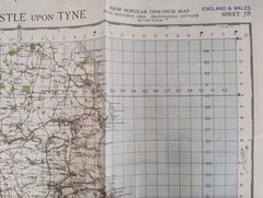 Vintage Second World War 1948 OS Map , WWII Map Newcastle upon Tyne Sheet 78
