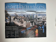 Earthquake Risk A Global View, National Geographic, Double Sided, Map & Poster