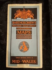 BARTHOLOMEW’S NO22 REVISED HALF INCH CONTOURED VINTAGE 1947 CLOTH MAP.MID WALES