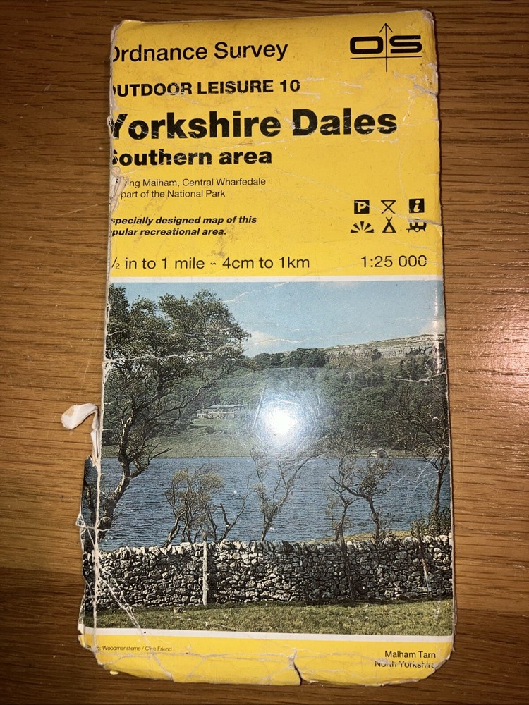 Vintage Ordnance Survey Outdoor Leisure Yorkshire Dales 1988 Map