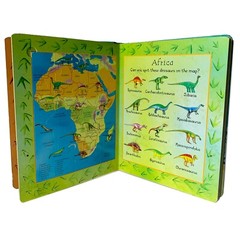 Usborne Dinosaur Jigsaw Puzzle Book Atlas Continents with Discovered Dinosaurs