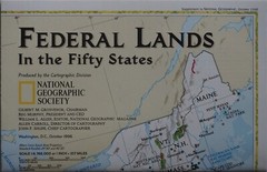 National Geographic Society Map: Federal Lands in the Fifty States 1996