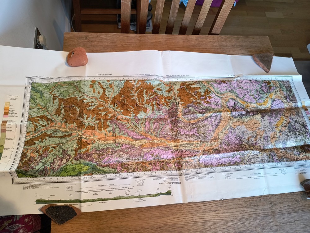 Geological survey map of Berkshire. Reading Hungerford. Sheets 267 and 268. 1971
