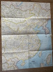 National Geographical maps (2) China, and Vietnam, 1960s vintage