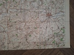 Vintage Sefton Praed Cloth Backed Folding Map Of Northampton Bedford