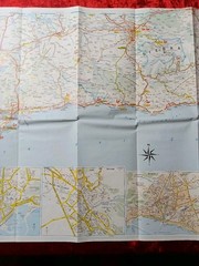 Vintage Costa Del Sol Tourist Map Spain Andalucia Granada Malaga 1990s Fold Out