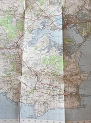 1960 Ordnance Survey One Inch Seventh Series Cloth Map 179 Bournemouth