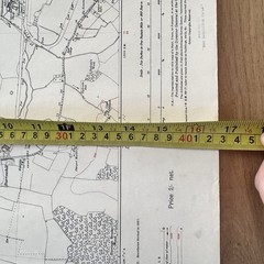 Vintage Map Sheet Lympne Kent 1938 On “War Substitute Paper”
