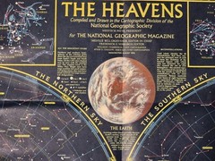 A Map of The Heavens, National Geographic, Folded Poster/Chart, 1970