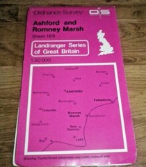Landranger Series Ordnance Survey Map 1:50,000 Sheet 189 Ashford & Romney Marsh