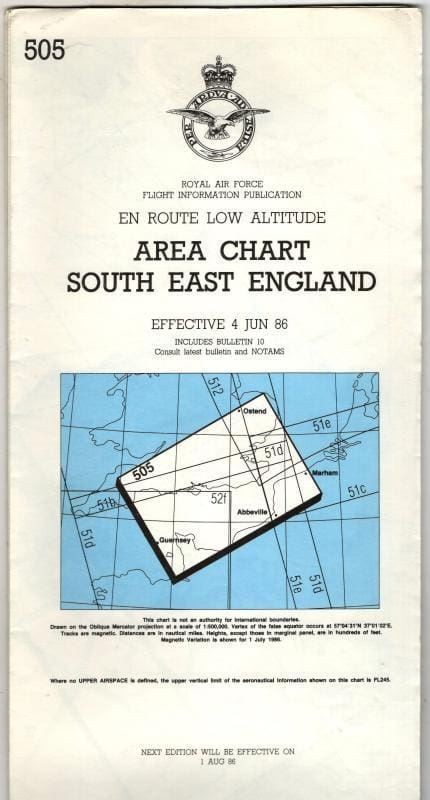 505 en route low altitude area chart South East England 4 Jun 86