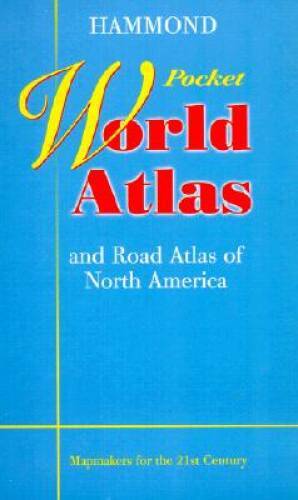 Hammond Pocket World Atlas and Road Atlas of North America – Spiral-bound – GOOD