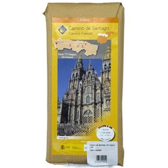 Spain Camino de Santiago pack of 11 maps (brown paper) pilgrimage walking hiking