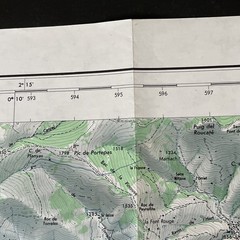 Vintage Carte De France Fold out sheet Paper Map of Prades 1963 outstanding cond