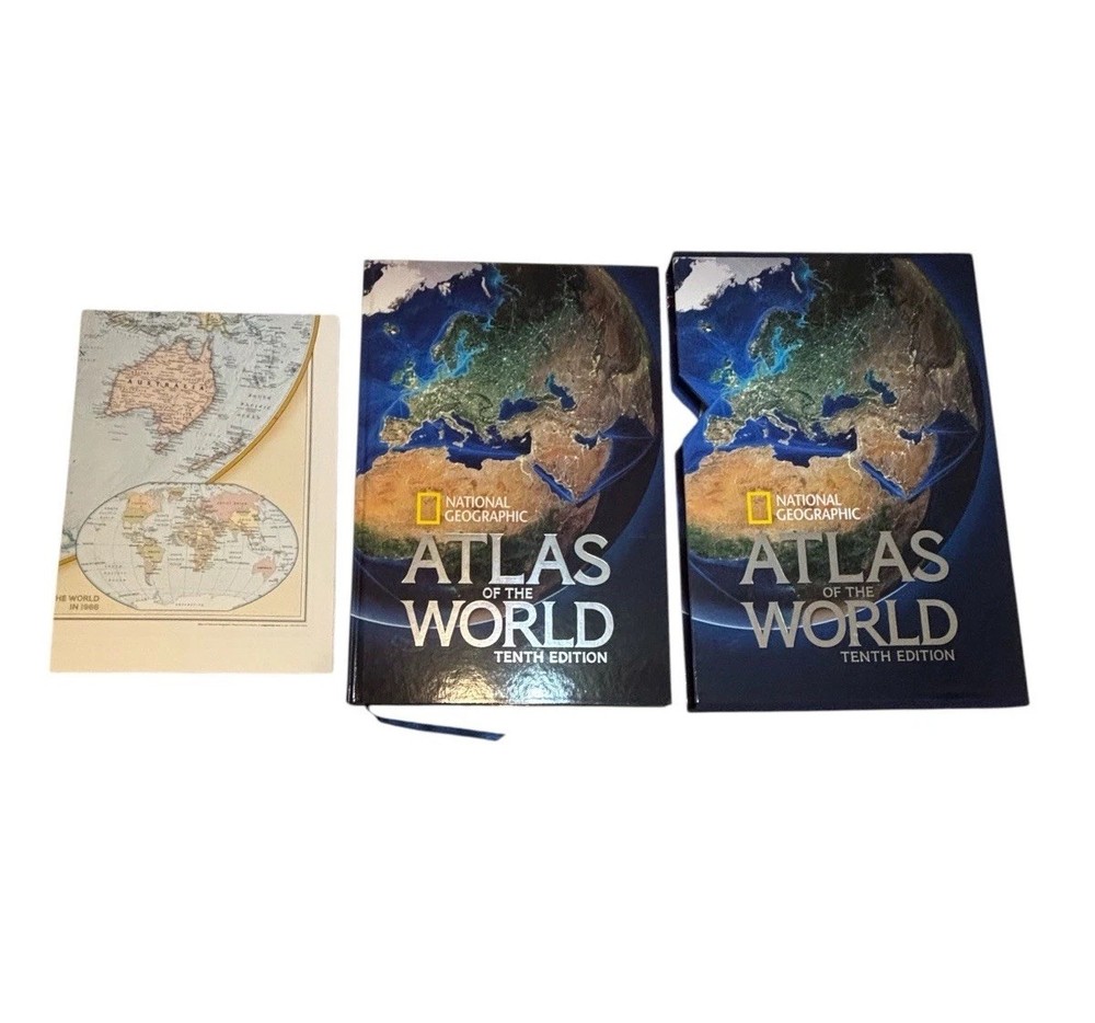 National Geographic Atlas of the World Tenth 10th Edition Hardcover 2015 Map