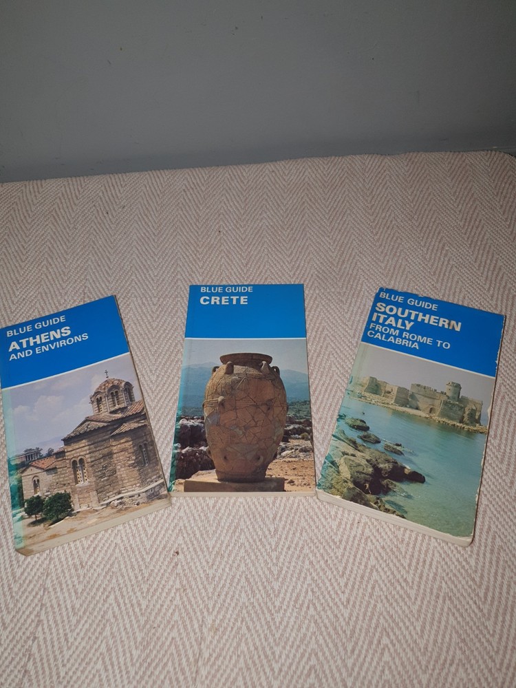 3x Blue Guide – Athens – Crete – Southern Italy – Illustrated, Maps Diagrams