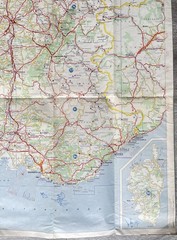 YOUTH HOSTELS NETWORK in FRANCE~Vintage Michelin Road Map 1955~110 x 99cm YHA