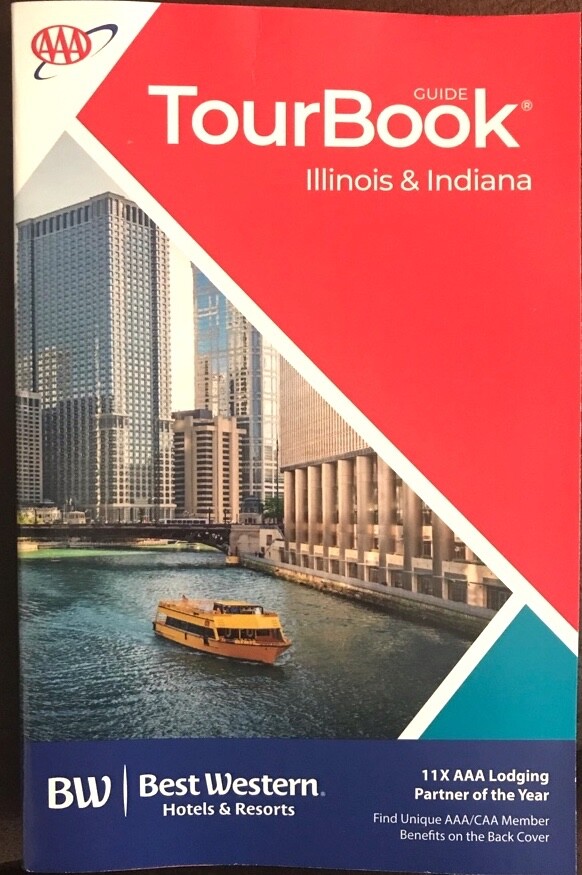 Illinois & Indiana Tour Book Guide Atlas Maps Events Hotels Motels 2021