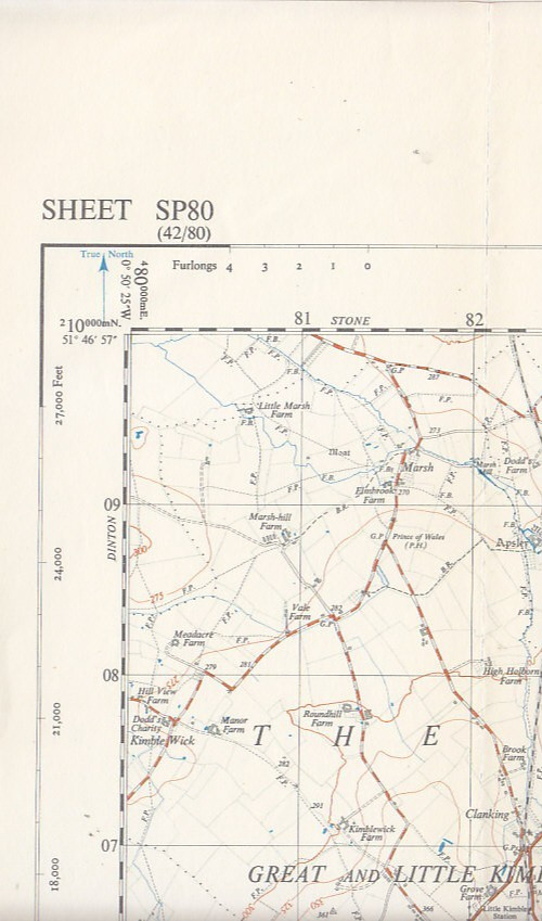 Ordnance Survey 1:25,000 First Series Map Sheet SP 80 Wendover