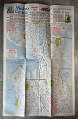 Avis Rent A Car – 1975 – Foldable Metro Street Map Seattle Tacoma Washington