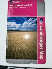 North West Norfolk/King’s Lynn/Fakenham OS 132 Landranger Sheet Map Folded