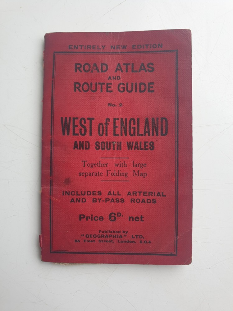 Vintage GEOGRAPHIA ROAD ATLAS AND ROUTE GUIDE NO.2 West of England & South Wales
