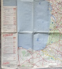 YOUTH HOSTELS NETWORK in FRANCE~Vintage Michelin Road Map 1955~110 x 99cm YHA