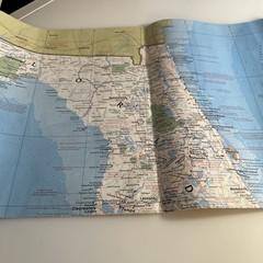 Vintage National Geographic Close Up USA Florida Map 1973 abt