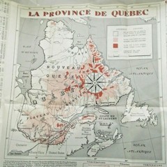 Vintage Map of La Province de Quebec 1959