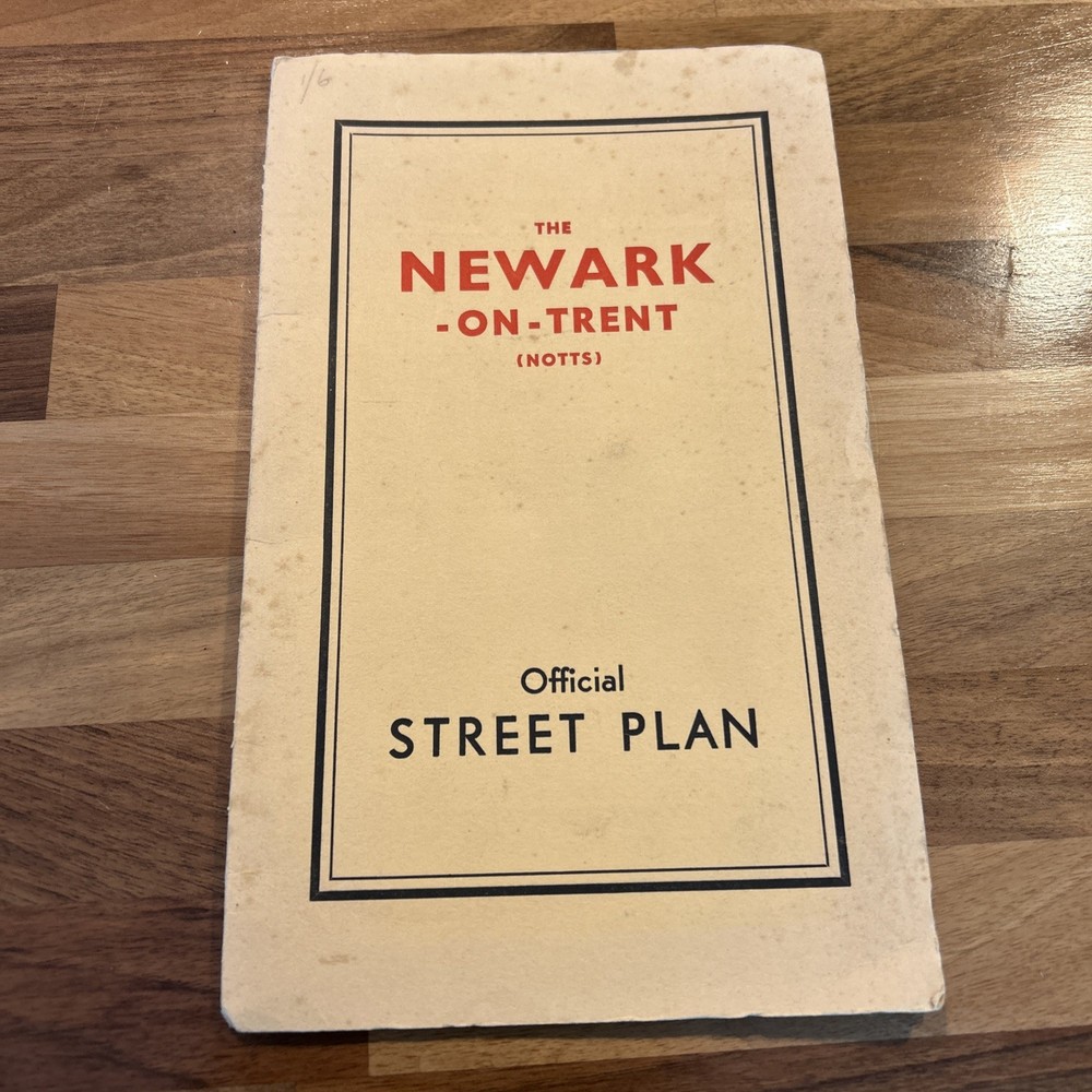 NEWARK ON TRENT – STREET Map 1950s? Advertising advice tourism Pointer map
