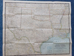 National Geographic Map of South Central USA (1947).