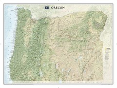 NATIONAL GEOGRAPHIC OREGON WALL MAP – LAMINATED (40.5 X 30.25 IN) (NATIONAL GEOG