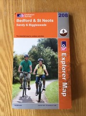 2009 Ordnance Survey Explorer Map 208 Bedford & St Neots inc Sandy & Biggleswade