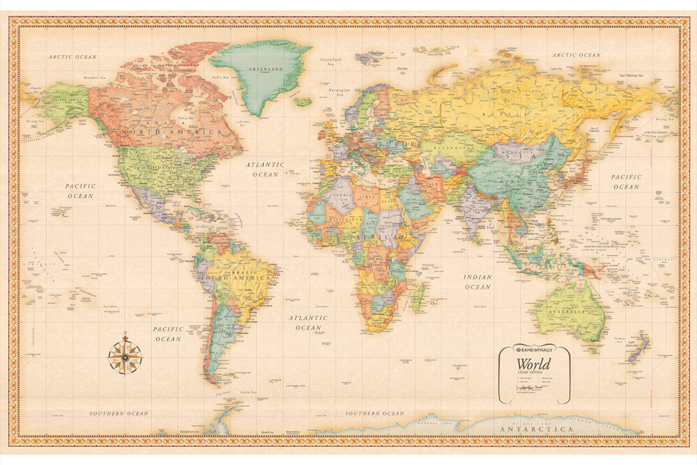 150×100cm World Map Poster School Home Decor Educational Tool Aid