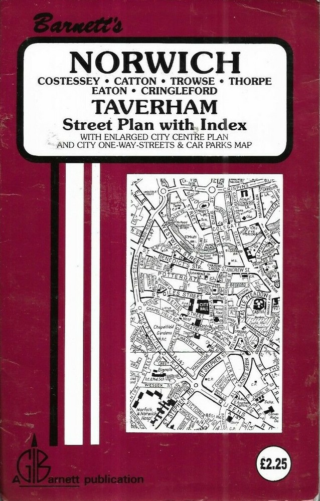 Norwich and Taverham Street Plan with index