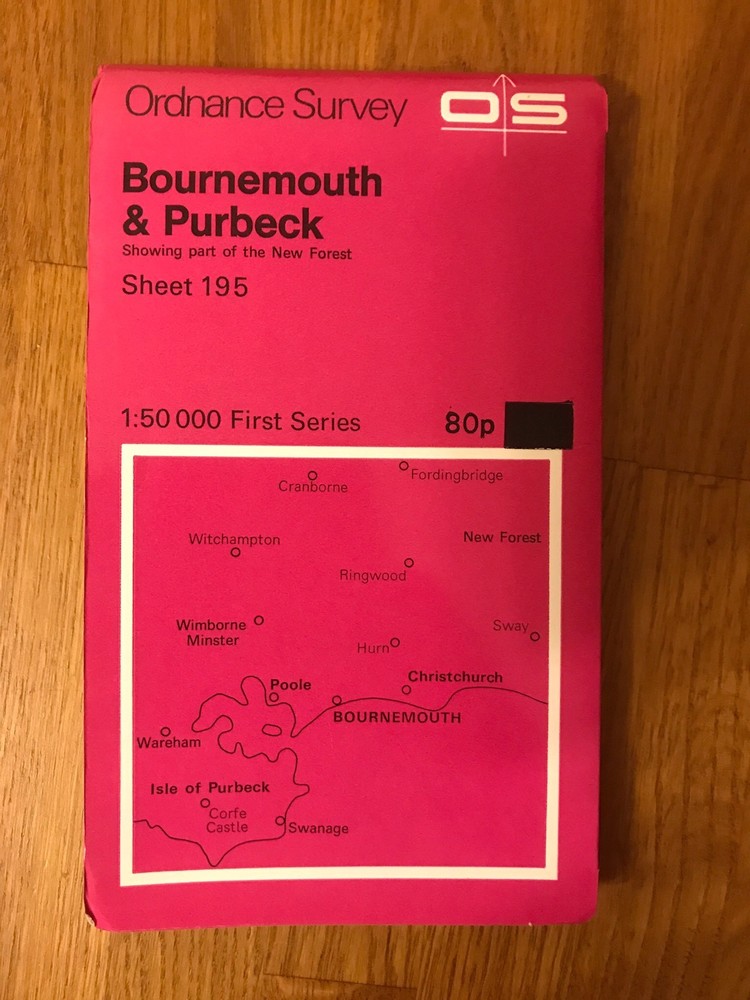 Ordnance Survey Map Sheet 195 – Bournemouth & Purbeck