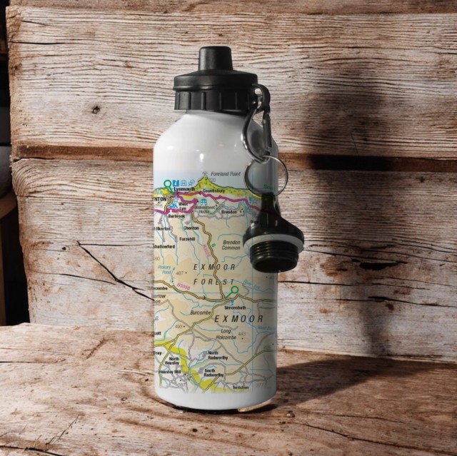 OS Map 600ml Metal Water Bottle – Exmoor National Park (General merchandise)
